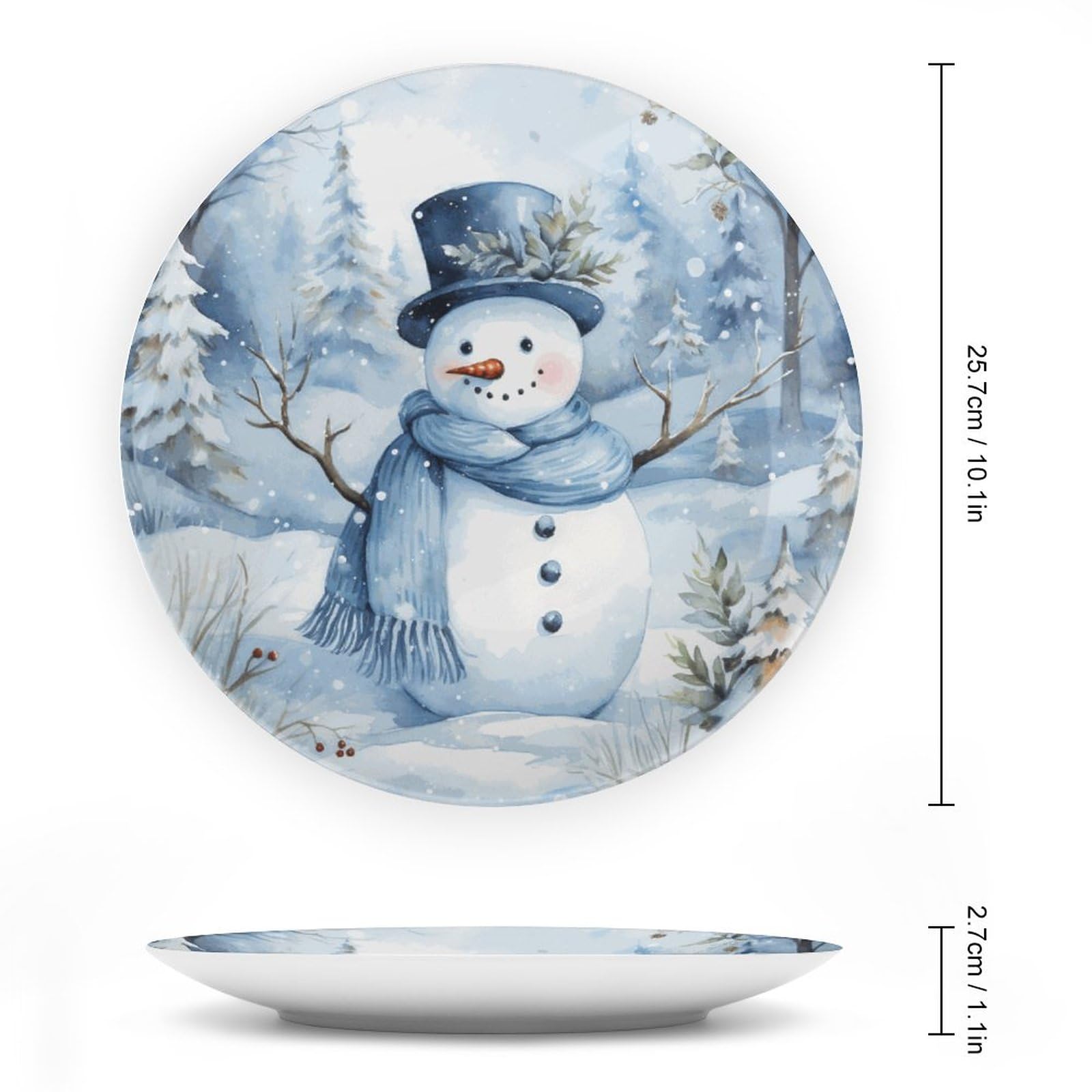 Amazon.com: Gokays Christmas Decorative Plates, A Snowman with